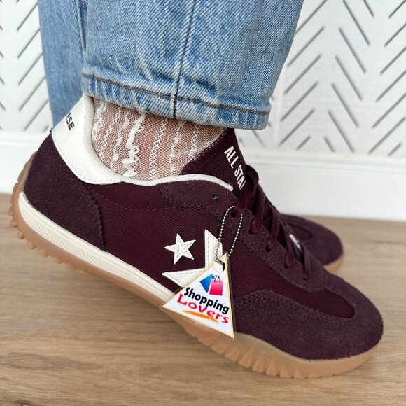 Converse Run Star Trainer Ox Sz 7 Womens Casual Shoes Suede Burgundy A13360C New - Picture 2 of 12